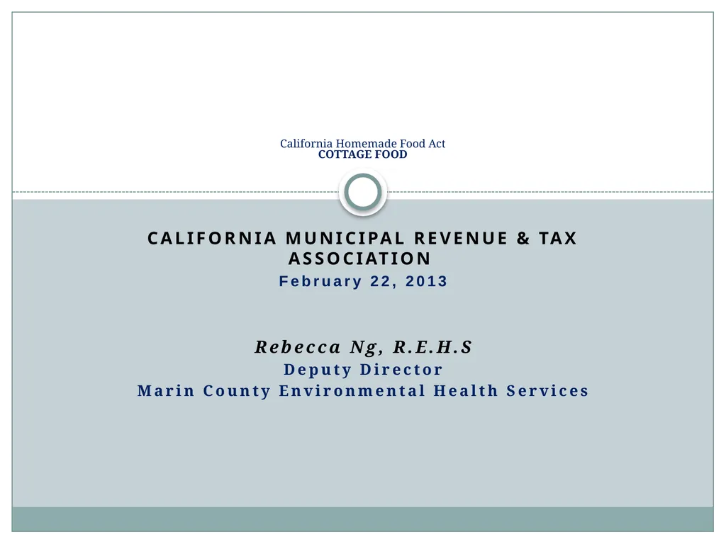 CalIFORNIA Municipal Revenue & tax Association - slide 1 of 19