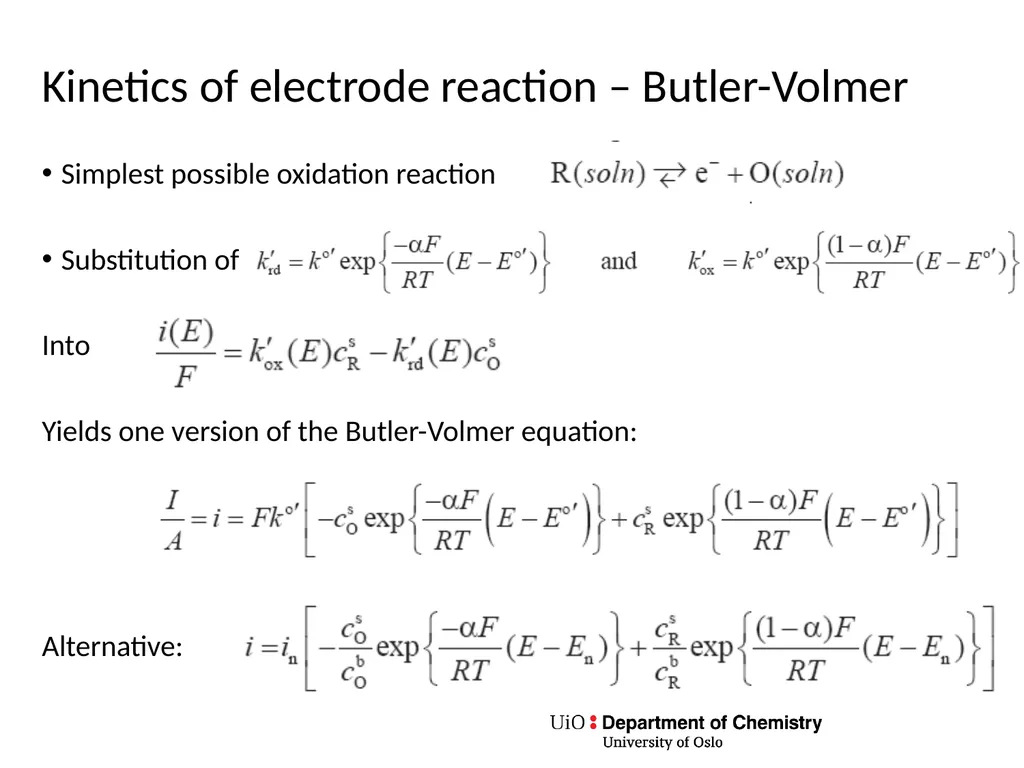 KJM 3110 Electrochemistry Chapter 7. Electrode - slide 21 of 27