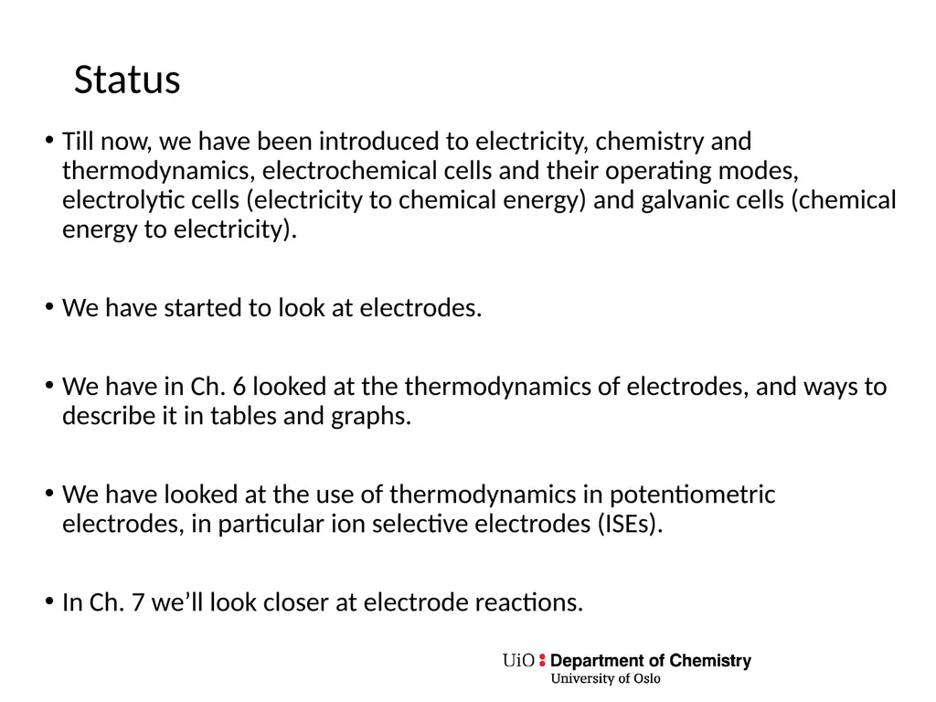 KJM 3110 Electrochemistry Chapter 7. Electrode - slide 3 of 27