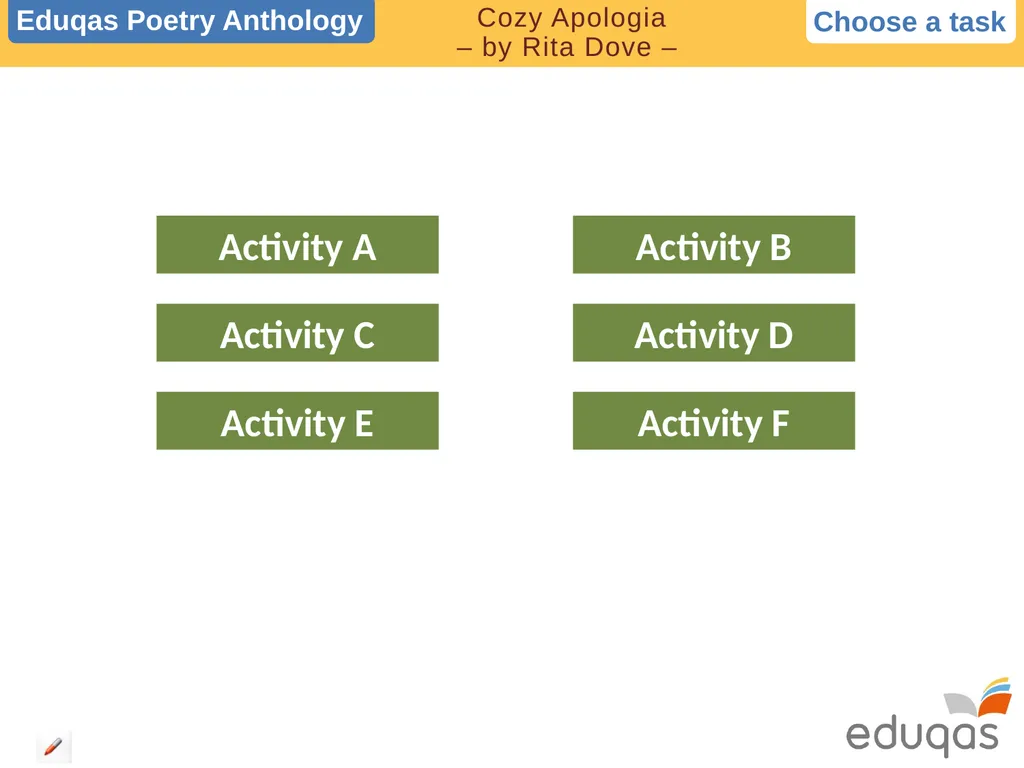 Choose a task Activity A Activity C Activity E - slide 1 of 7