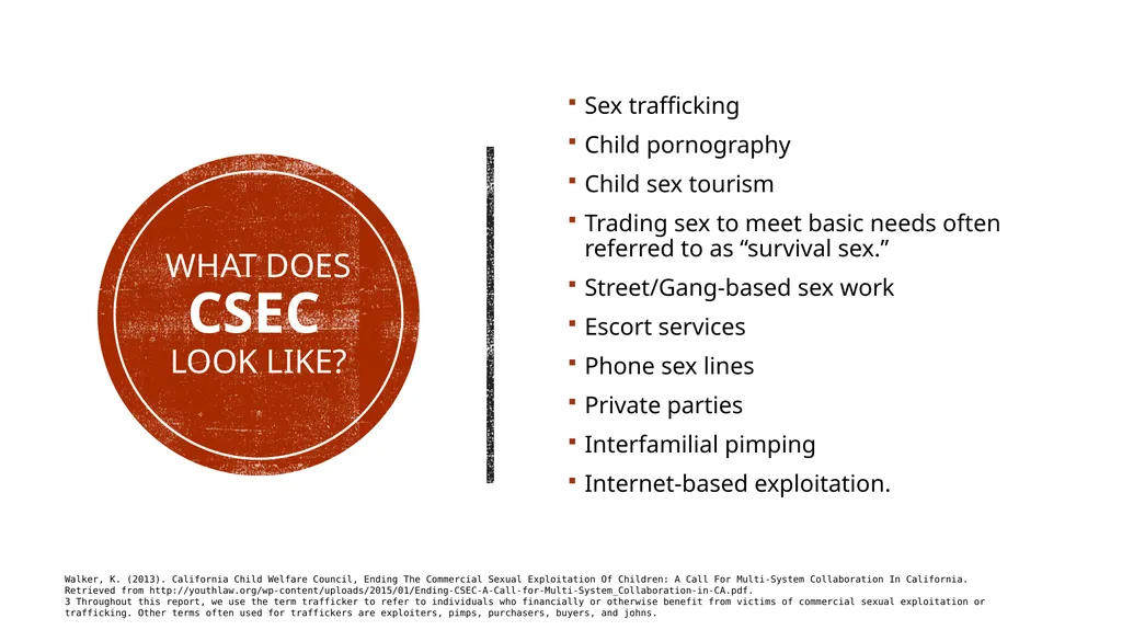 Commercial sexual exploitation CHILDREN (csec) & - slide 4 of 34