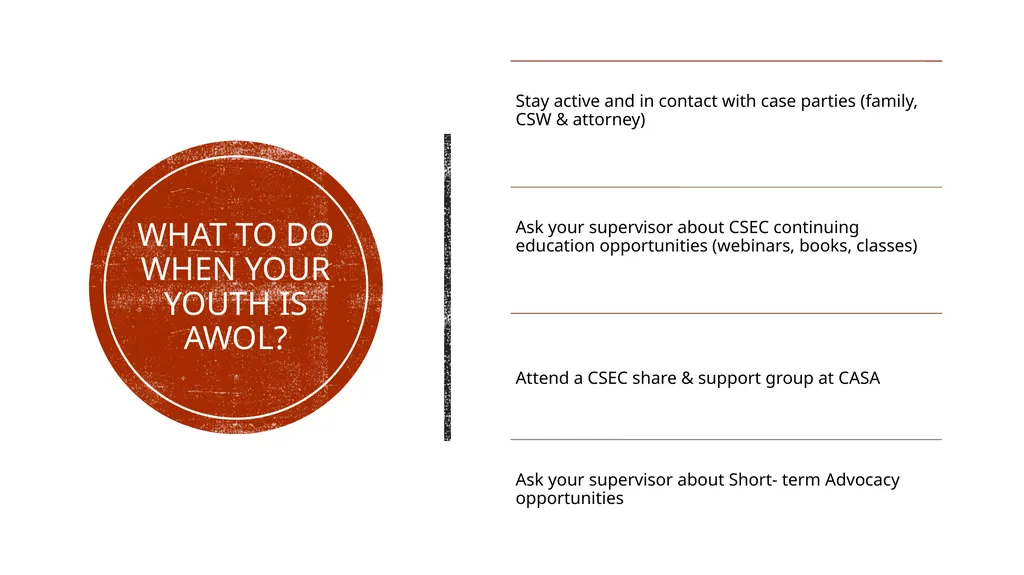Commercial sexual exploitation CHILDREN (csec) & - slide 26 of 34