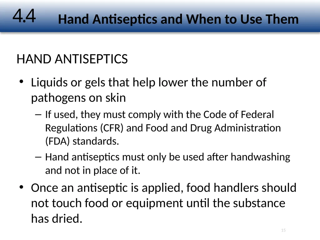 1 The Safe Food Handler Chapter Number 4 Learning - slide 15 of 30
