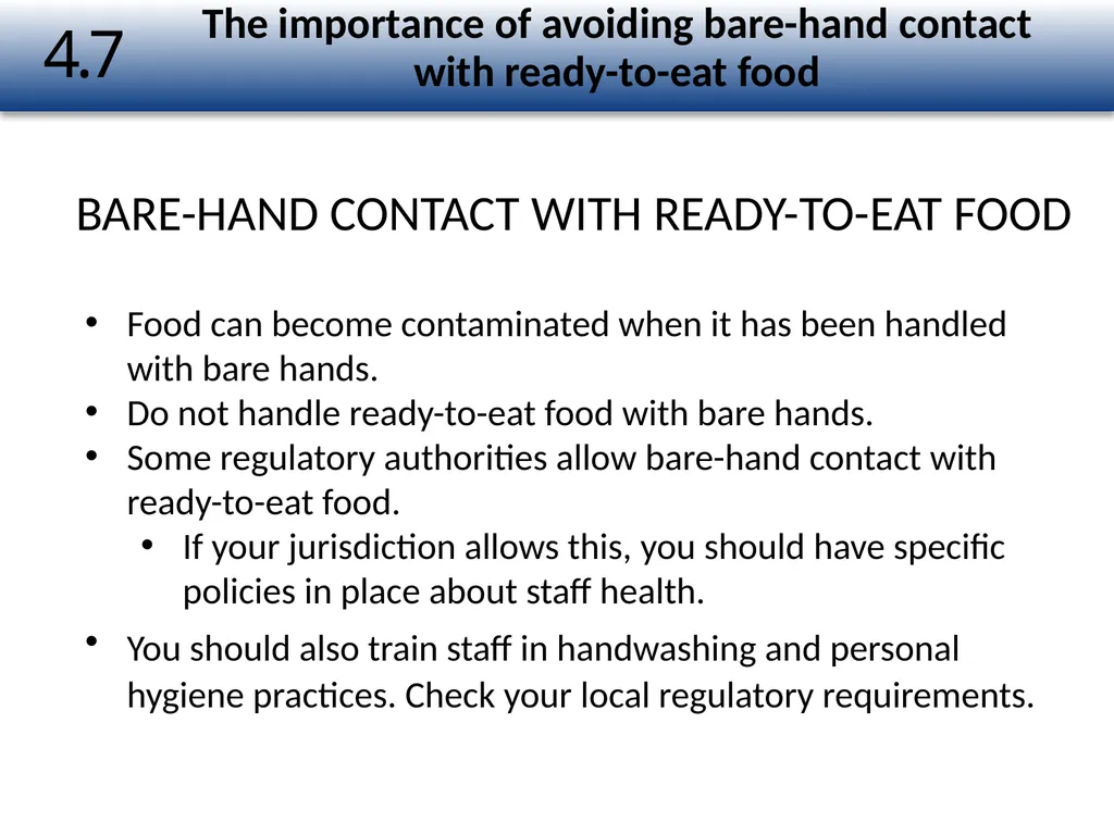 1 The Safe Food Handler Chapter Number 4 Learning - slide 18 of 30