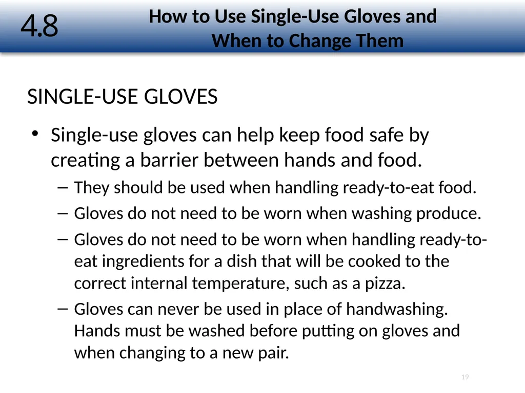 1 The Safe Food Handler Chapter Number 4 Learning - slide 19 of 30
