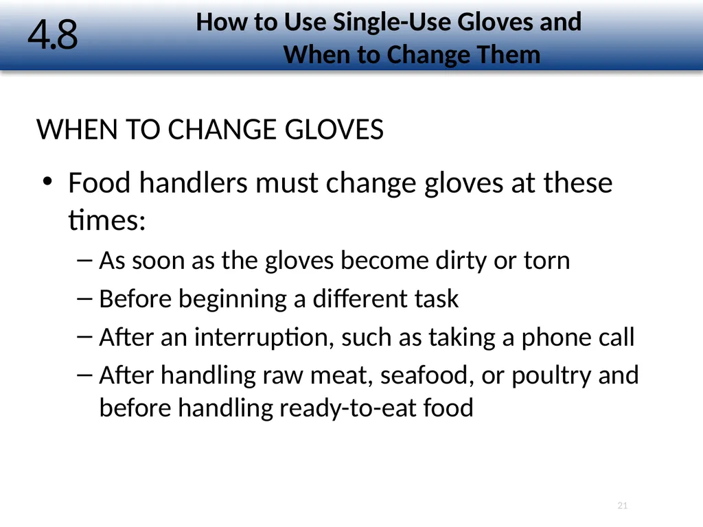 1 The Safe Food Handler Chapter Number 4 Learning - slide 21 of 30