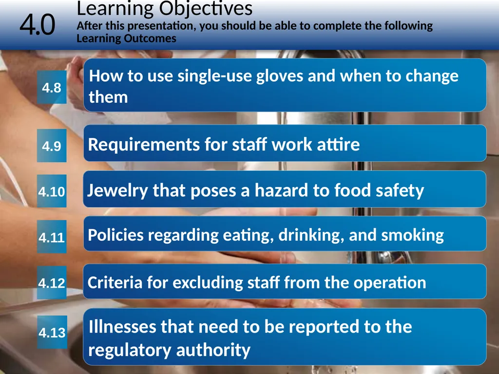1 The Safe Food Handler Chapter Number 4 Learning - slide 3 of 30