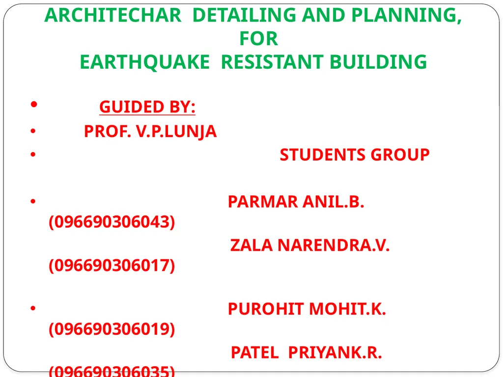 ARCHITECTURAL DETAILING ANDPLANNING, FOR - slide 2 of 39