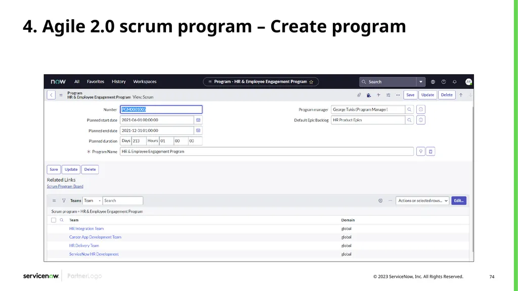 Agile Development 2.0/Scrum Programs Process - slide 74 of 124