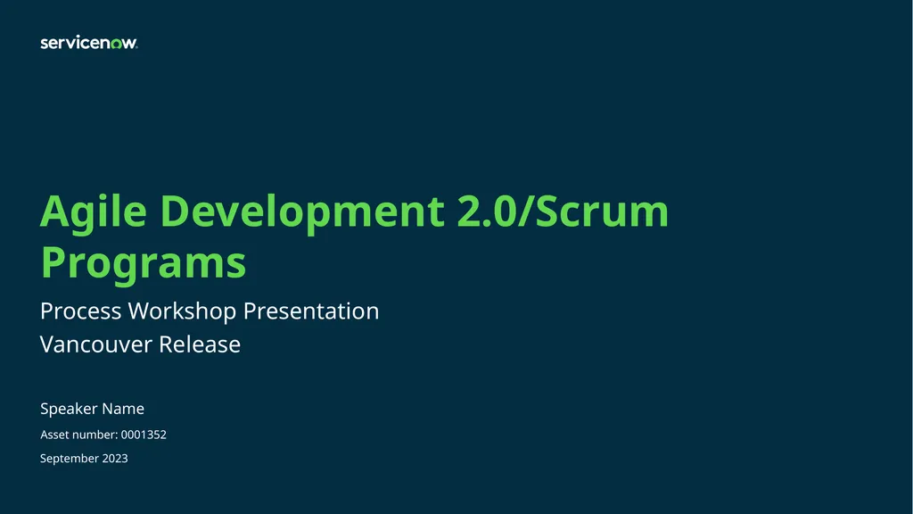Agile Development 2.0/Scrum Programs Process - slide 1 of 124