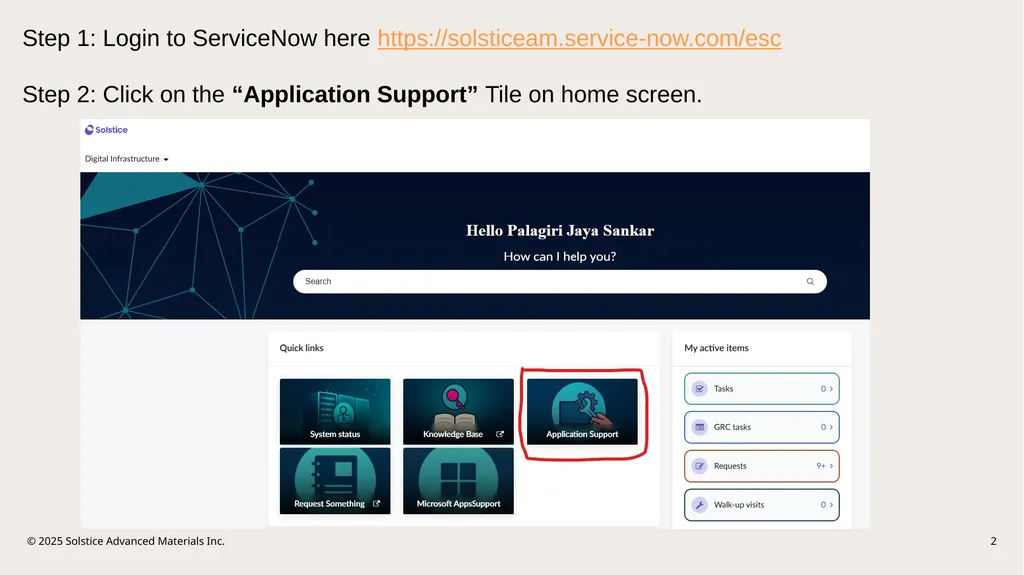 ServiceNow Ticket Creation Steps For LIMS Support - slide 2 of 3