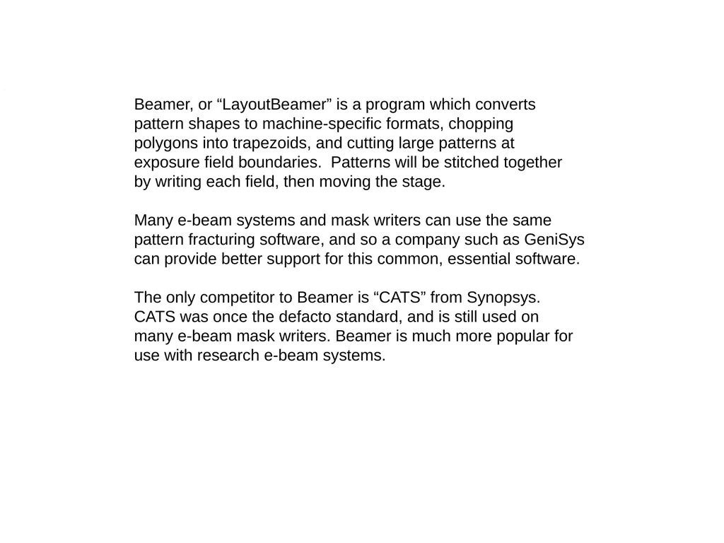 A beamer tutorial LayoutBeamer, from GenISys GmbH - slide 2 of 30