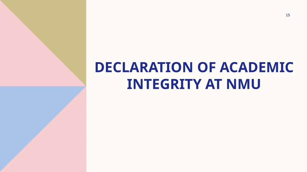 ACADEMIC INTEGRITY MR SIRAYI​ Workshop goal: To - slide 15 of 17