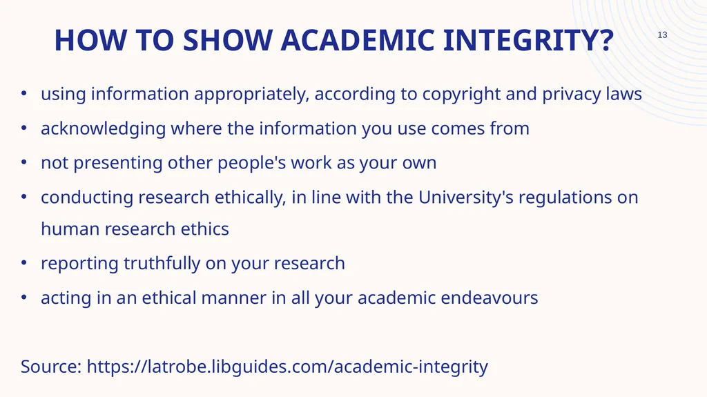 ACADEMIC INTEGRITY MR SIRAYI​ Workshop goal: To - slide 13 of 17