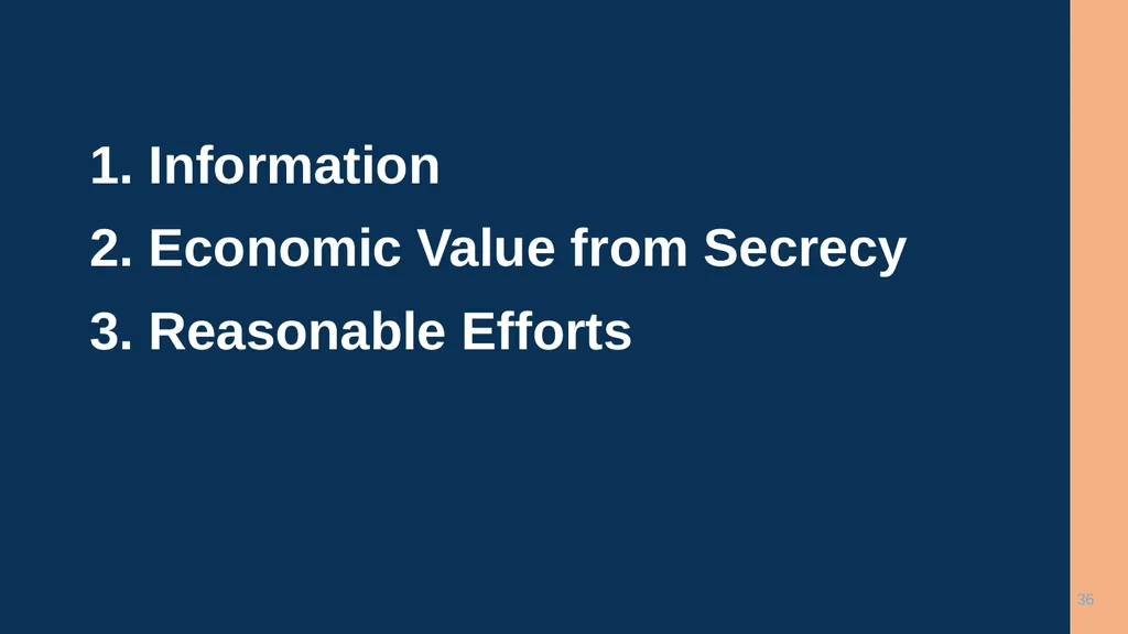 1 CHAPTER 1 Understanding Trade Secrets Protecting - slide 36 of 100