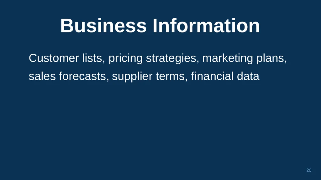 1 CHAPTER 1 Understanding Trade Secrets Protecting - slide 20 of 100