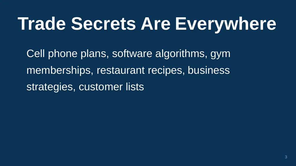 1 CHAPTER 1 Understanding Trade Secrets Protecting - slide 3 of 100