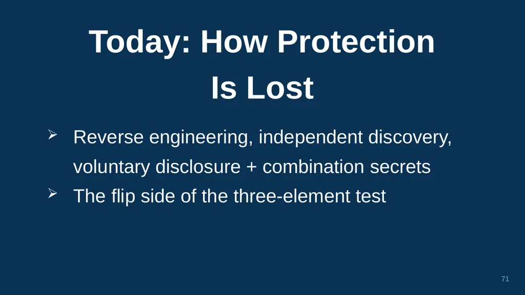 1 CHAPTER 1 Understanding Trade Secrets Protecting - slide 71 of 100