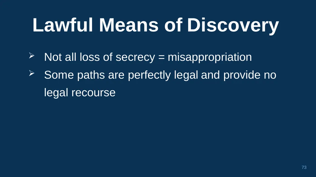 1 CHAPTER 1 Understanding Trade Secrets Protecting - slide 73 of 100