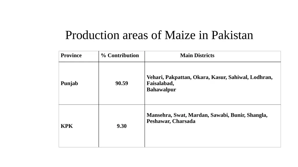 Maize Production & Exports from Pakistan - slide 6 of 14