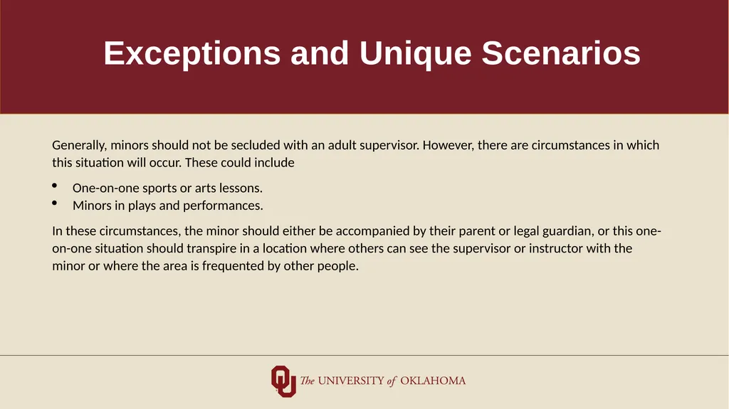 Minors on Campus Training for Non-University/Third - slide 20 of 27