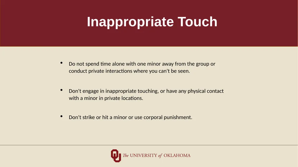 Minors on Campus Training for Non-University/Third - slide 10 of 27