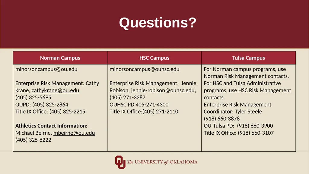 Minors on Campus Training for Non-University/Third - slide 24 of 27