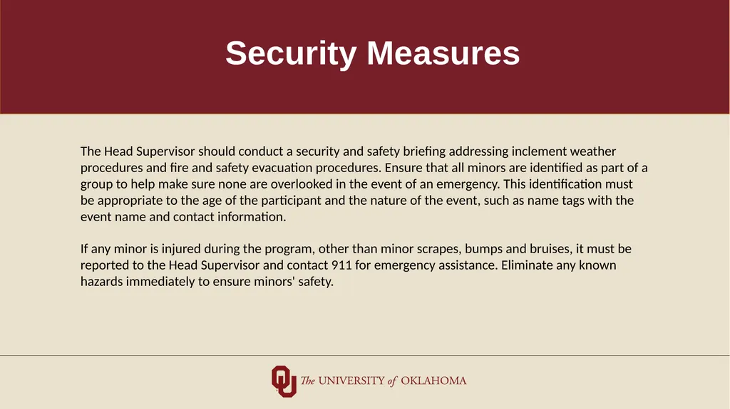 Minors on Campus Training for Non-University/Third - slide 19 of 27
