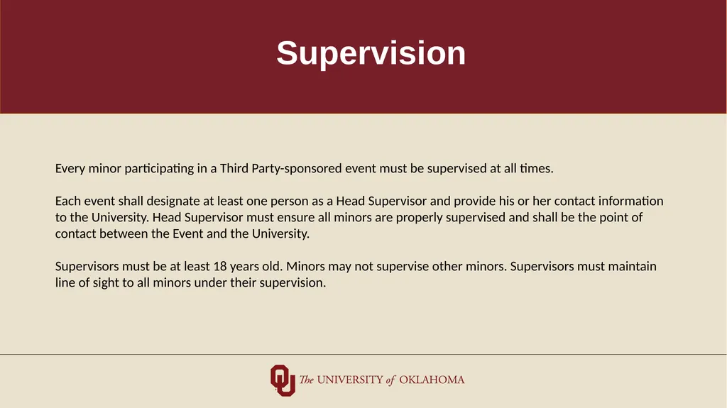 Minors on Campus Training for Non-University/Third - slide 15 of 27