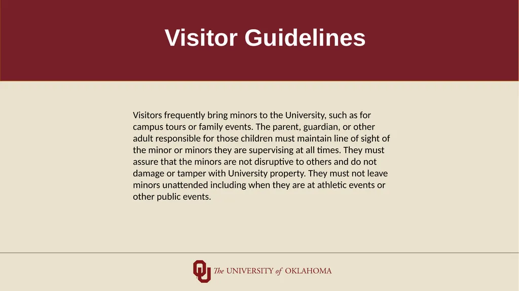 Minors on Campus Training for Non-University/Third - slide 23 of 27