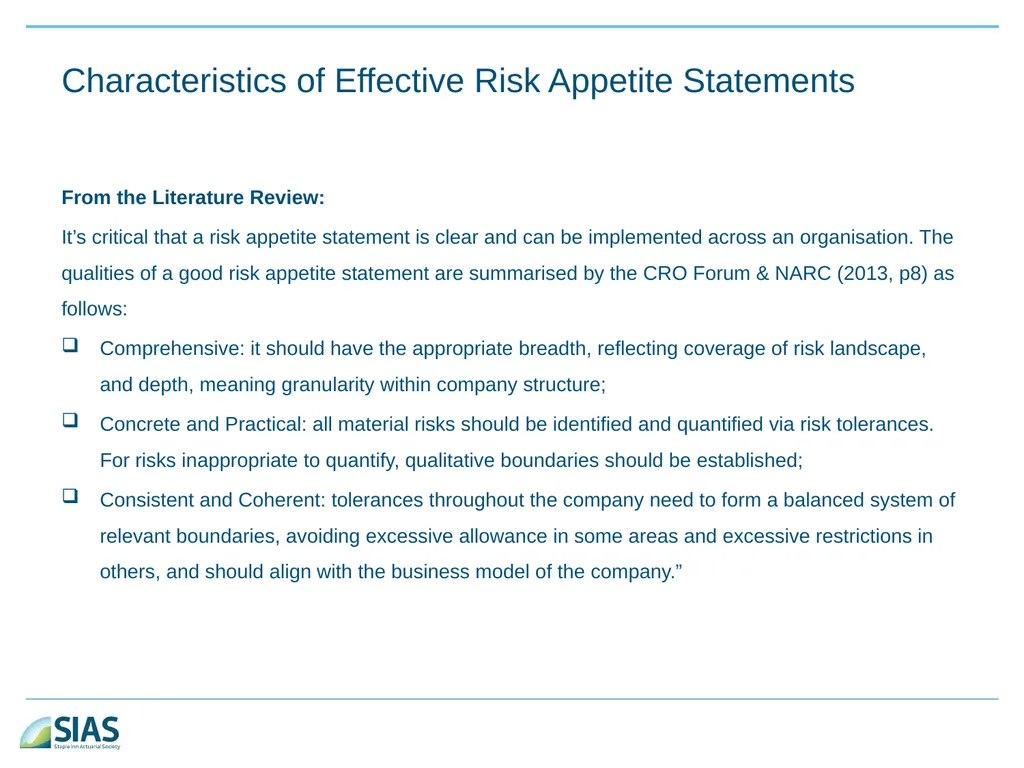 A Ramble Through Risk Appetite Risk Appetite - slide 20 of 34