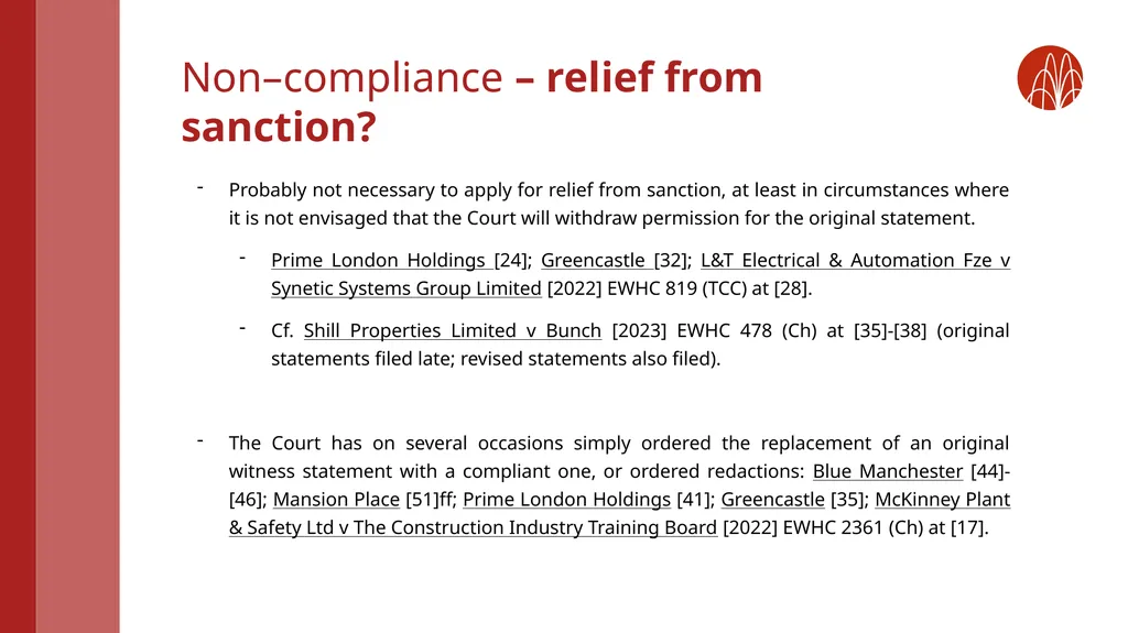 Witness statements: rules and top tips from recent - slide 18 of 20