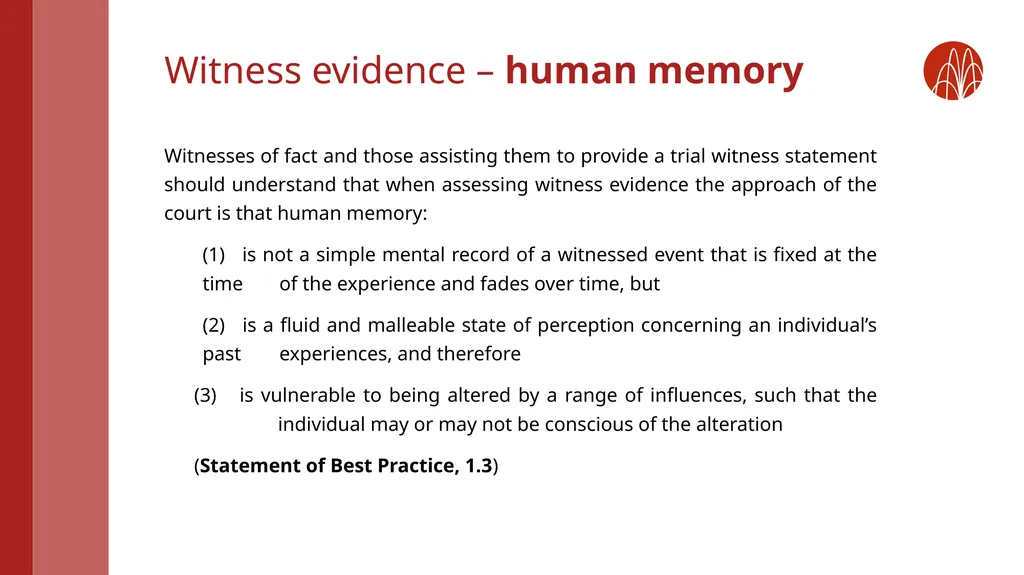 Witness statements: rules and top tips from recent - slide 2 of 20