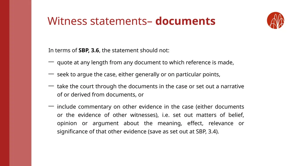 Witness statements: rules and top tips from recent - slide 9 of 20