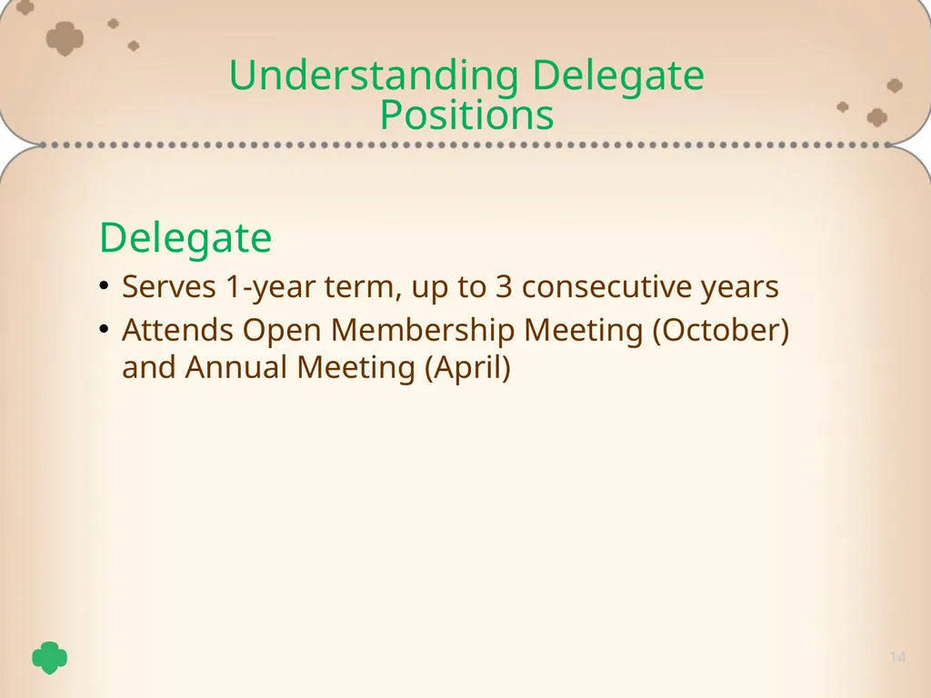 1 Delegate Training Tricia Schepp 2 Understand the - slide 14 of 26