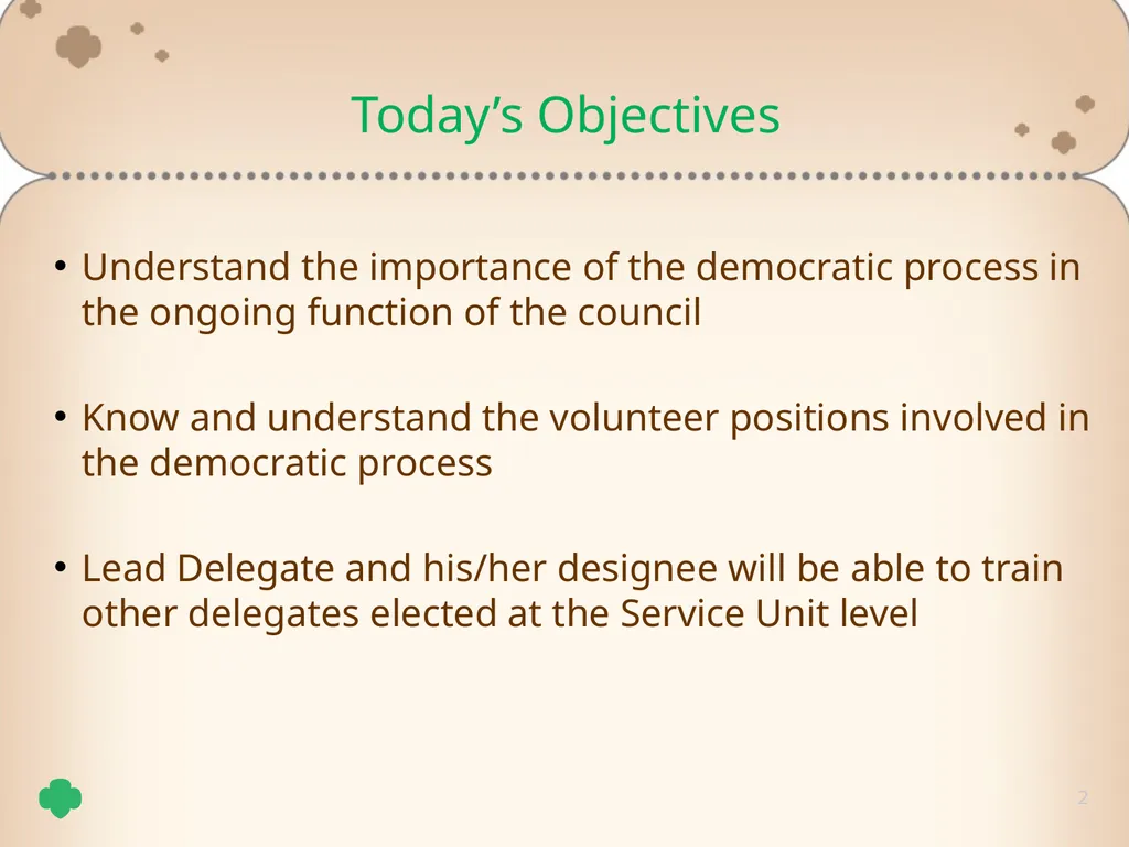 1 Delegate Training Tricia Schepp 2 Understand the - slide 2 of 26