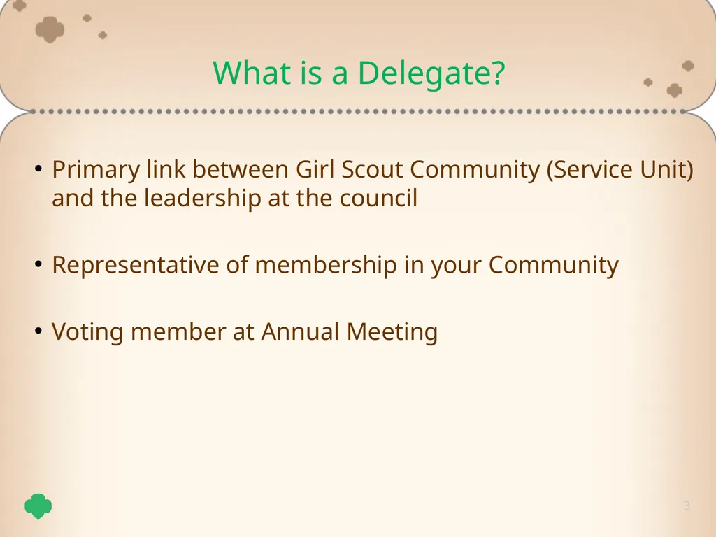 1 Delegate Training Tricia Schepp 2 Understand the - slide 3 of 26