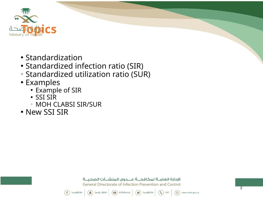 Standardized Infection Ratio 1 Topics - slide 2 of 44