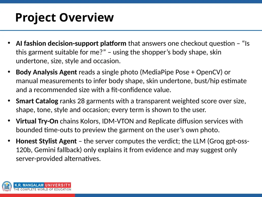First Year Project Presentation Submitted by TARZ - slide 3 of 12