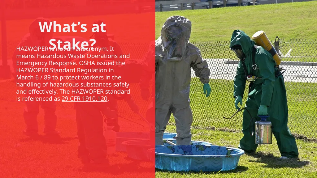 Click anywhere to get started… HAZWOPER What’s the - slide 3 of 16