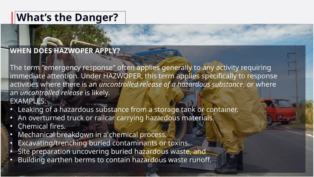 Click anywhere to get started… HAZWOPER What’s the - slide 5 of 16