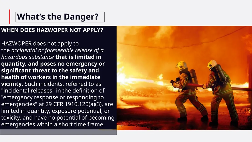 Click anywhere to get started… HAZWOPER What’s the - slide 6 of 16