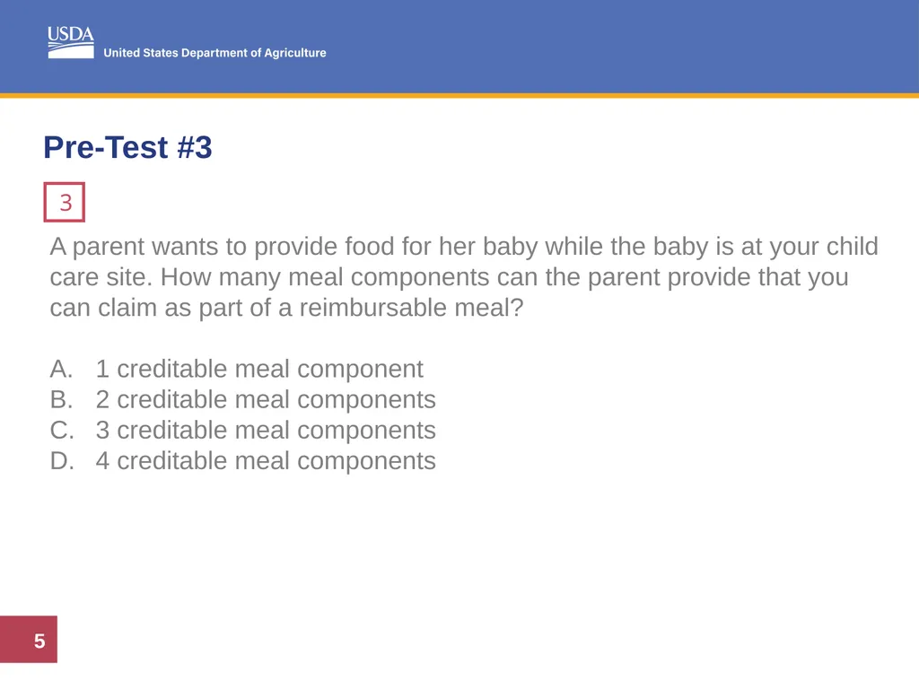 Feeding Infants in the CACFP Lesson 10 Creditable - slide 5 of 17