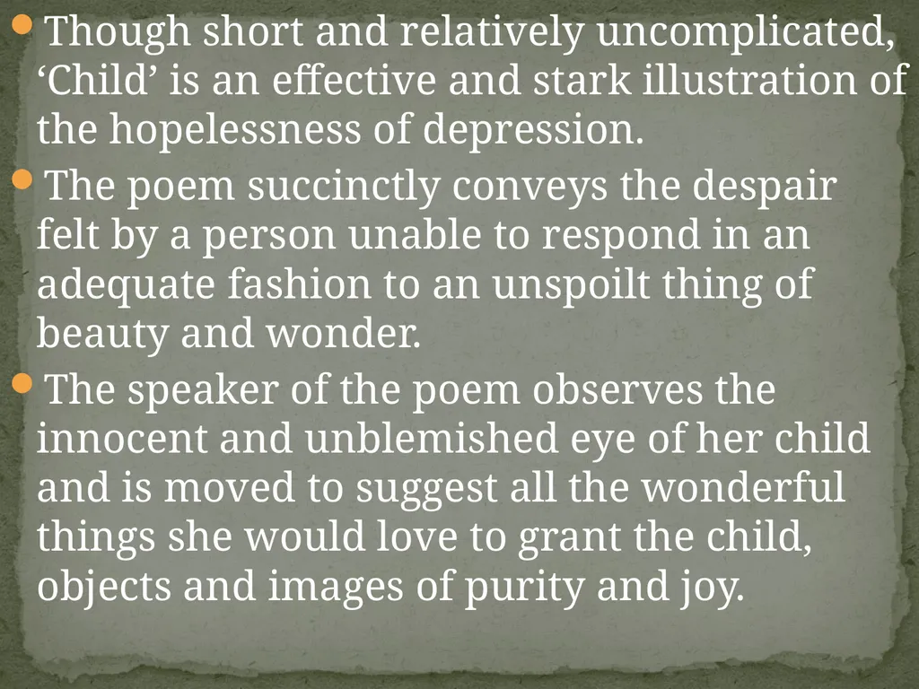 Sylvia Plath Child Though short and relatively - slide 2 of 7