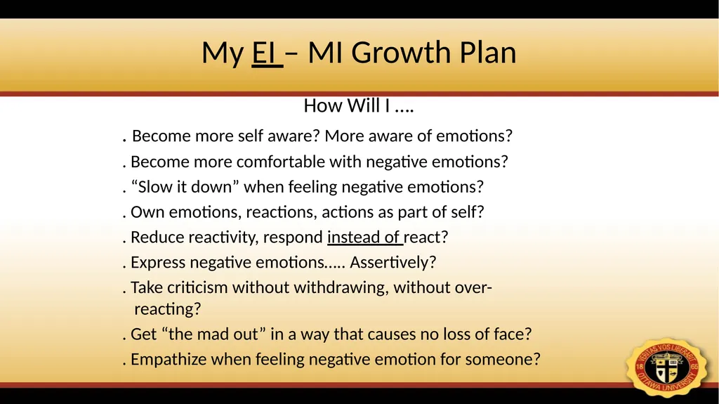 Emotional Intelligence & Motivational - slide 25 of 32