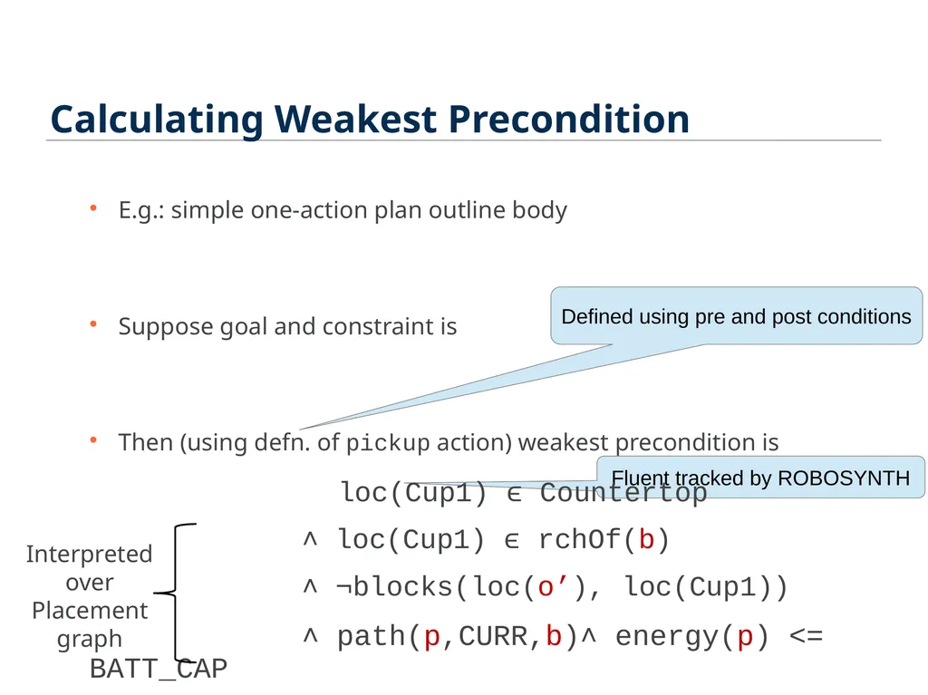 ROBOSYNTH: SMT-Based Synthesis of Integrated Task - slide 11 of 25