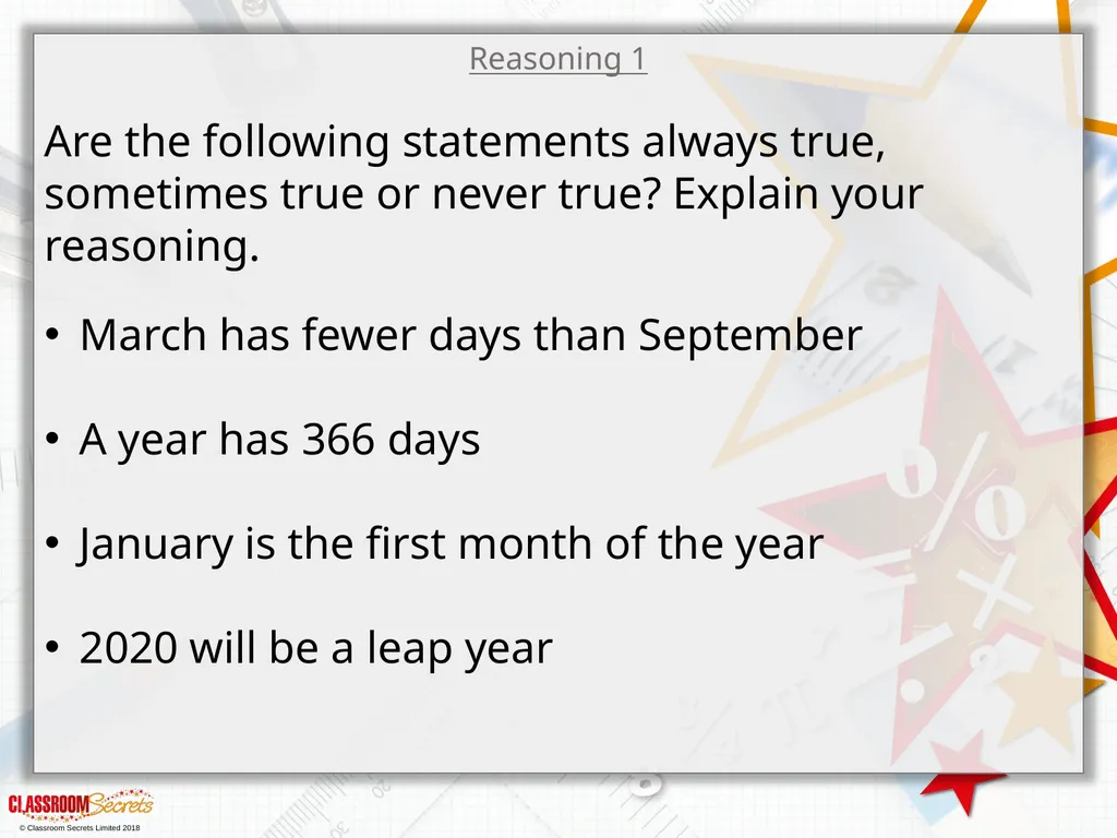 Year 3 – Summer Block 2 – Time – Months - slide 15 of 20