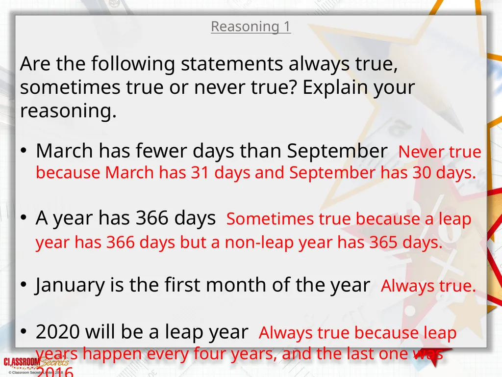 Year 3 – Summer Block 2 – Time – Months - slide 16 of 20