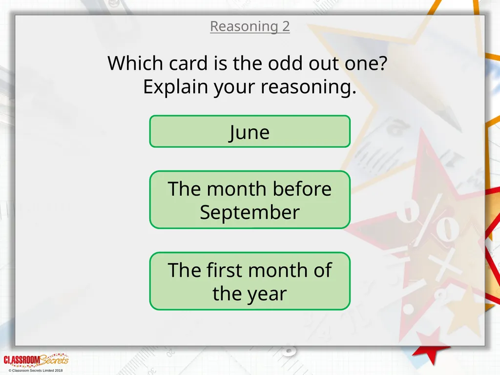 Year 3 – Summer Block 2 – Time – Months - slide 17 of 20