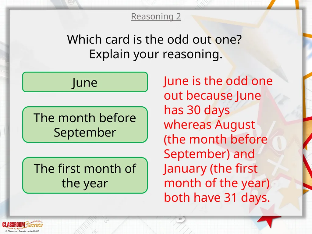 Year 3 – Summer Block 2 – Time – Months - slide 18 of 20
